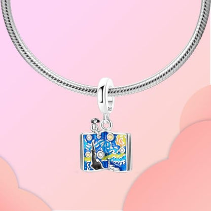Prayer Cross Elephant Airplane Suitcase Charm 925 Sterling Silver Charms fits for Bracelets Necklace Pendant Bead Charms Jewelry Gift for Women Family - color: Book Charm