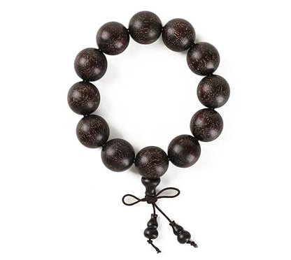 Men’s mala bracelet,Healing Bracelet, natural red sandalwood, 12 beads 20mm, 9.8" stretch, handmade for meditation, blessing & luck, with gift pouch.