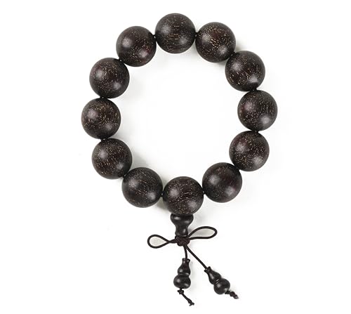 Men’s mala bracelet,Healing Bracelet, natural red sandalwood, 12 beads 20mm, 9.8" stretch, handmade for meditation, blessing & luck, with gift pouch.