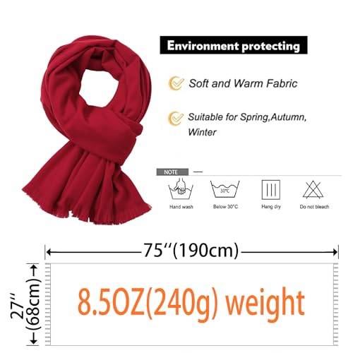 Shawl Wraps for Women Pashmina Shawls and Wraps for Evening Dresses Large Soft Scarf Winter Scarf Wedding Shawl… - color: Red