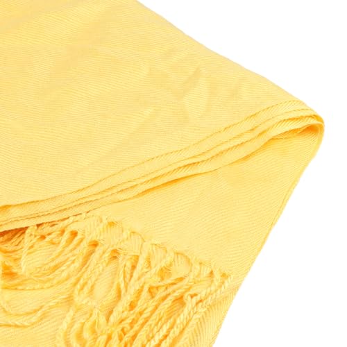TZ Promise Women Pashmina Shawls and Wraps for Evening Dresses,Soft Large Long Scarf for Wedding,Bride Bridesmaid Gifts - color: Yellow