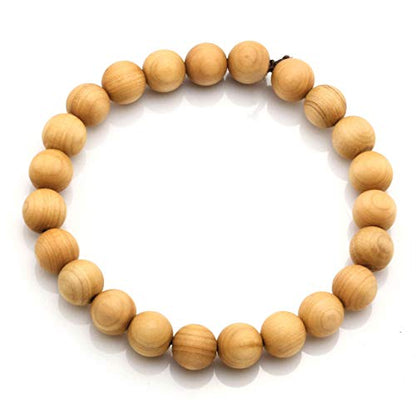 Men Women Wooden Bead Bracelet Natural Wood Yoga Bracelet Bangle - color: E3:1pcs 8mm