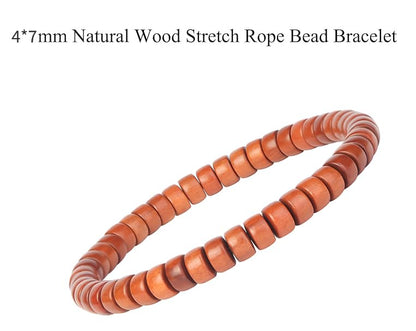 Prayer Bead bracelet Mala Beaded Bracelets for Men Women 12/15MM … - color: 4*7mm Barrel beads Jujube wood