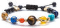 Fesciory Women Solar System Bracelet Universe Galaxy The Eight Planets Guardian Star Natural Stone Beads Bracelet Bangle Gifts - color: Blue Sandstone(Adjustable)