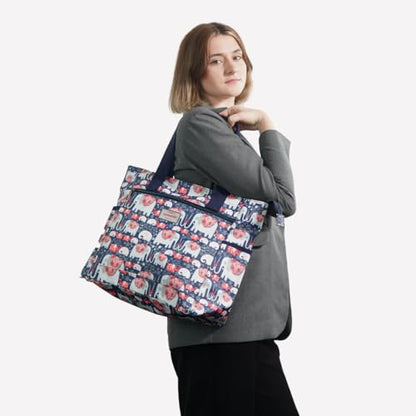 GAENMESN Women's Lightweight Waterproof Tote Bag Durable Designer Handbag with Zipper Travel Commute Everyday Use - color: Elephant