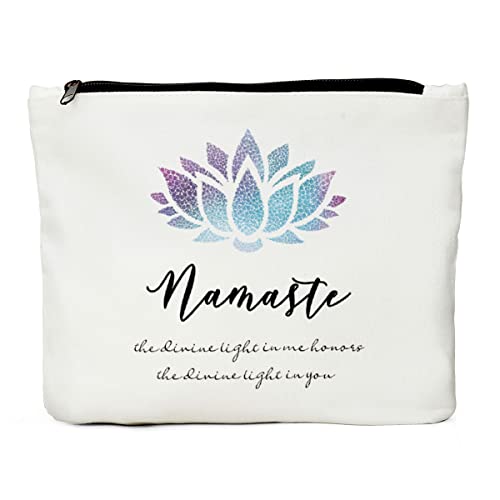 JIUWEIHU Meditation Gifts for Namaste Yoga Toiletry Bag Purse Organizer Cartoon Cosmetic Pouch Yoga Accessories Zen Makeup Bag Yoga for Beginners, Yoga Gifts for Yoga Lovers, Teachers, Instructors - color: multi449