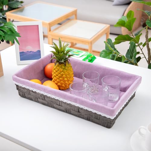 Paper rope baskets for organization, paper rope storage baskets, padded desk baskets