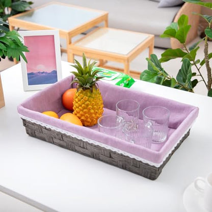 Paper rope baskets for organization, paper rope storage baskets, padded desk baskets