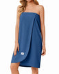 Ekouaer Waffle Robes For Women Bath Wrap Lightweight Shower Wrap 2026 Knee Length Spa Robe with Adjustable Closure S-XL - color: Navy, size: Small