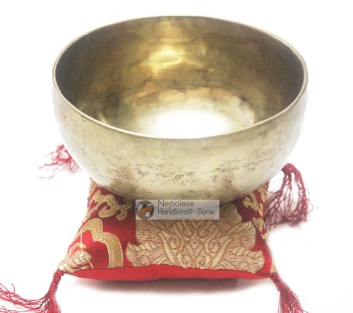 Tibetan Plain Singing Bowl - Meditation Bowl-Handmade Bowl Set by Nepalese Handicraft Zone (7")