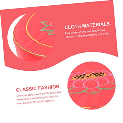 Meditation Cushion Mat Comfortable Floor Seat for Indoor Use Detachable Easy to Clean Red for Buddhist Meditation and Relaxation Activities