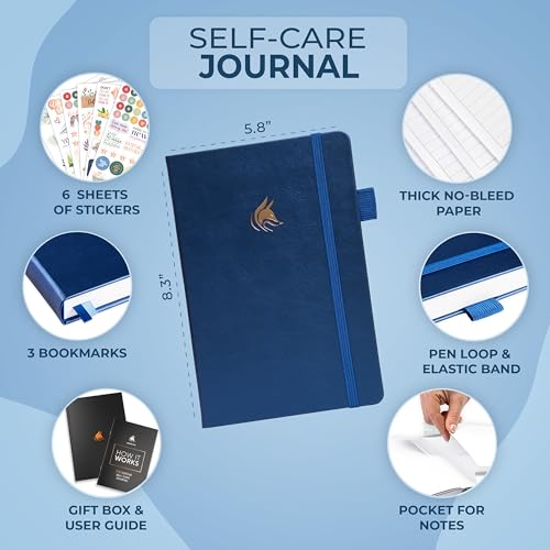 Clever Fox Self-Care Journal Premium – Daily Gratitude & Mental Health Notebook for Women – Reflection & Personal Development Journal (Mystic Blue) - color: Mystic Blue