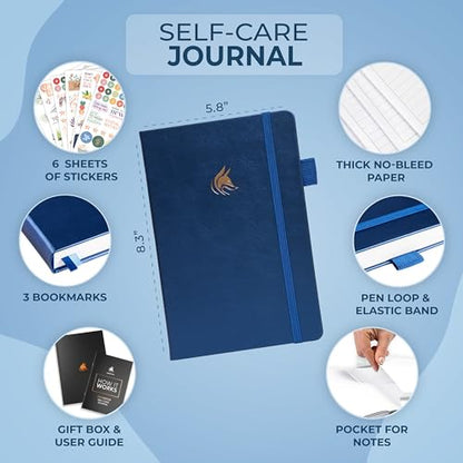 Clever Fox Self-Care Journal Premium – Daily Gratitude & Mental Health Notebook for Women – Reflection & Personal Development Journal (Mystic Blue) - color: Mystic Blue