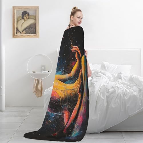 Zen Meditation Fleece Blanket, Ultra-Soft Flannel Throw Featuring Seated Buddhist Monk,Peaceful Design for Yoga,Mindfulness,Couch & Bedroom Decor,Lightweight and Warm,Anti-Wrinkle 60X80 Inch