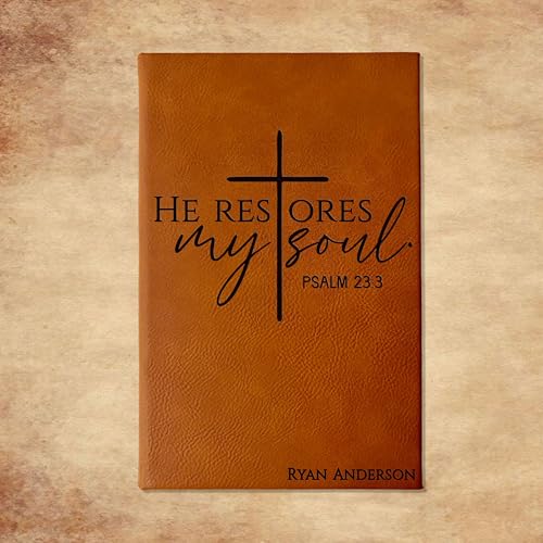 Personalized Christian Prayer Journal for Men & Women, Custom Engraved Name, Daily Devotional, Scripture Writing, Gratitude and Faith Gift