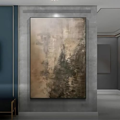 ZHMANLUCK Modern Wabi-Sabi Oil Painting Durable Artwork Textured Decorative Artwork for Living Room, Bedroom, Office 70x100cm/(28x40inch) with-Black-Frame - size: 70x100cm/(28x40inch)
