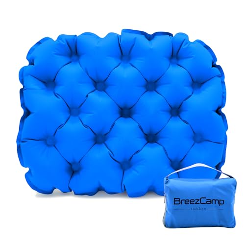 Inflatable Seat Cushion, Lightweight Stadium Seat Pad, Travel Air seat Cushion Anti-Slip for Airplane, Long Flight, Hiking, Climbing, Home and Camping,Blue - color: Blue