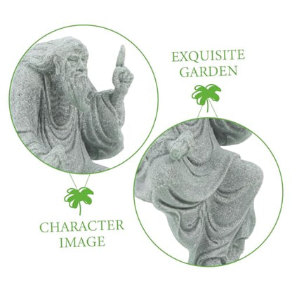 BESPORTBLE Zen Garden Buddha Figurine for Bonsai Decoration Serene Stone Sculpture for Desktop Aquarium Decor Peaceful Ornament Chinese Style