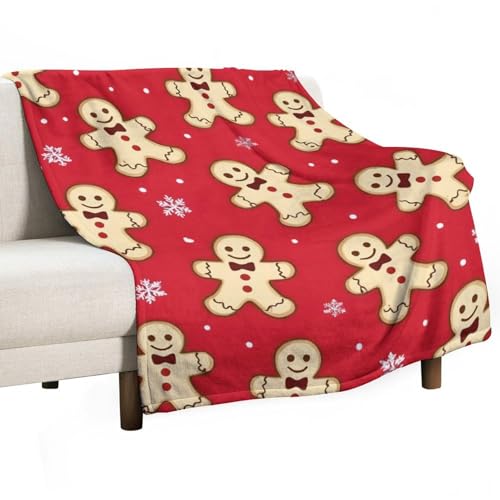 Soft Winter Warm Blanket, Christmas Red Polka Dots Snowflakes Gingerbread Cookies Soft Cozy Flannel Blanket, Unisex Decor Cover - color: Color283, size: 30"x40"