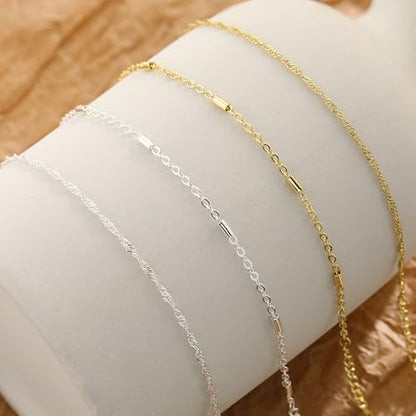 KOHOTA Silver Gold Bracelets for Women Trendy 14K Gold Plated Bracelet for Women Non Tarnish Dainty Stackable Layered Chain Heart Pearl Knot Beaded Bracelets Stack Set Charm Mothers Day Jewelry Gifts - color: F.Twisted chain-gold