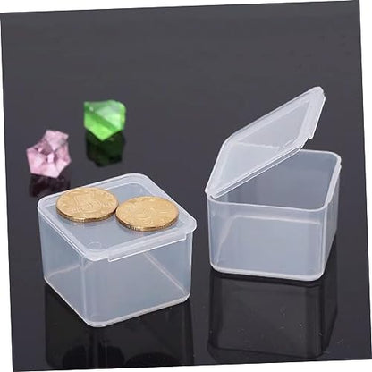 SHERCHPRY 50pcs Mini Clear Plastic Storage Boxes Transparent Tool Organizers for Daily Use Versatile Component Storage Case for Home Maintenance