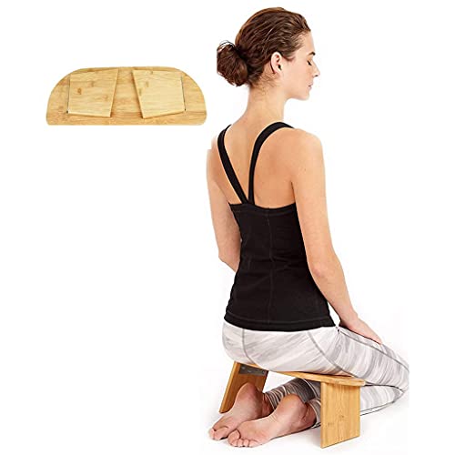 Bamboo Meditation Bench, Portable Kneeling Stool, Detachable Legs or Hinged Folding Legs, Original Ergonomic Design