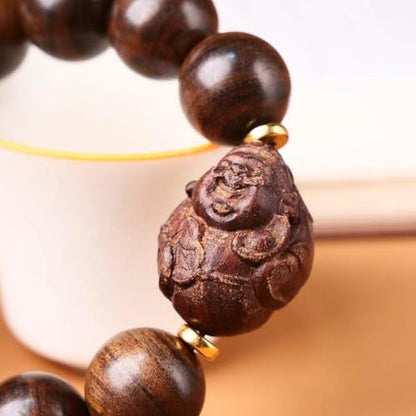 Antique String Wooden Statue Accents Zen Meditation Wood Sculpture Decor for Living Room Spa or Yoga Studio Centerpiece Books Living Room Bedroom Ornament