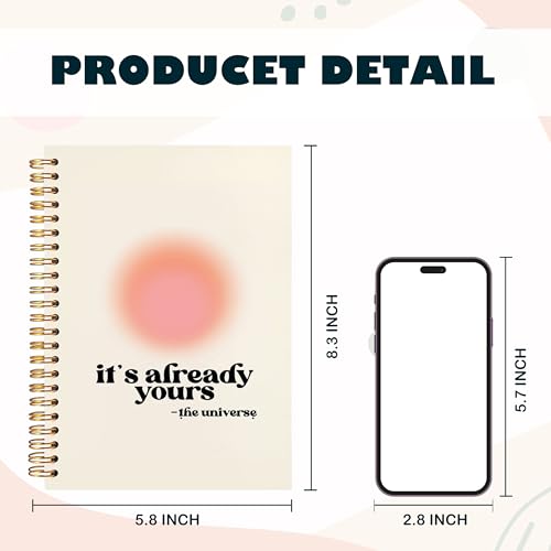 BearCake Aesthetic Aura Preppy Notebooks, It's Already Yours the Universe Inspirational Notebooks, Trendy Y2K Pink Notebook Journal, Pink Aesthetic Office Supplies, Hardcover Spiral Notebook 5.5x8.3 - color: white-physiotherapy-yours