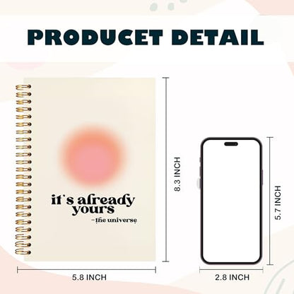 BearCake Aesthetic Aura Preppy Notebooks, It's Already Yours the Universe Inspirational Notebooks, Trendy Y2K Pink Notebook Journal, Pink Aesthetic Office Supplies, Hardcover Spiral Notebook 5.5x8.3 - color: white-physiotherapy-yours