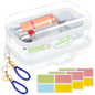 2 Pack Clear Hard Shell Zipper Case, 8.26" × 5.1" × 2.8" Mediun Zippered Hard Pouch with Handle for Toys, Building Blocks, Puzzles, Cosmetics, Travel Essentials