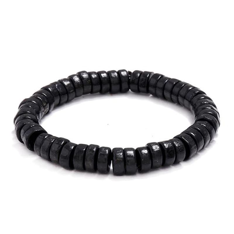 COLORFUL BLING Handmade Wooden Prayer Beaded Bracelet for Men Women Tibetan Buddhist Meditation Mala Beaded Stretch Bracelet Bangle Wood Jewelry - color: 12pcs