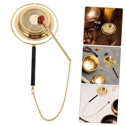 ibasenice Brass Bell Ornament for Buddhist Ceremonies Loud Sound Comfortable to Hold for Meditation and Mindfulness Fine Polishing Craftsmanship for Home Temple Use