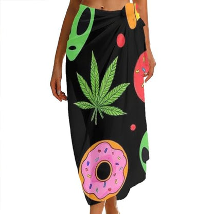 Women's Lightweight Long Scarf Thin Scarf Beach Headscarf Wimwear Bikini Wrap - color: Color627