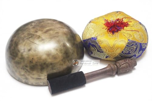 Antique Color Tibetan Handmade Meditation Singing Bowl Sets by Nepalese Handicraft Zone (6")
