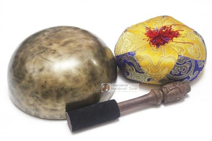 Antique Color Tibetan Handmade Meditation Singing Bowl Sets by Nepalese Handicraft Zone (6")