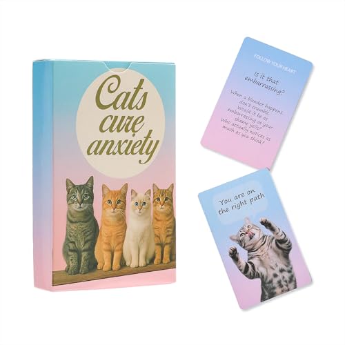 Cat Affirmation Cards – 55 Positive Cards for Anxiety Relief & Self Care, Cute Cat Gifts for Women, Men & Teens, Gift for Cat Lovers - color: Cats Affirmations