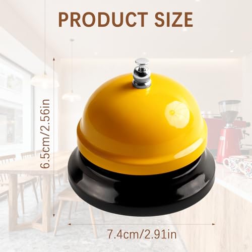 10 Pcs Game Call Bell Colorful Desk Bell Metal Ring Bell 3 Inch Diameter Hand Bells Bulk for Adults Service Bell for Desk Hotel Restaurant Office School Kitchen Bar Counter Supplies