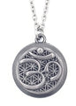 Wild Essentials Pewter Aum Om Necklace Essential Oil Diffuser 6 Refill Pads, Calming Aromatherapy Gift Set, Customizable Color Changing, Perfume - color: Pewter Aum, size: 0 Oils