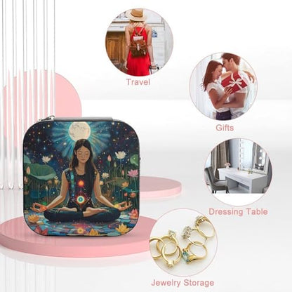 Seven Chakra Yoga Meditation Jewelry Box for Women Travel Cute Mini Jewelry Organizer Storage Case