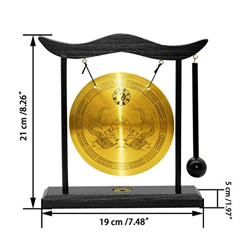 Hooshing Feng Shui Gong Brass Desktop Zen Art Home Decor Housewarming Congratulatory Blessing Gift - style: Double Dragon