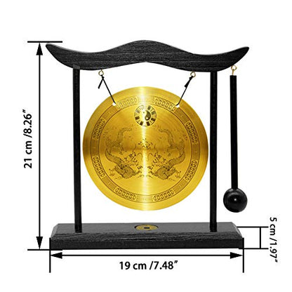 Hooshing Feng Shui Gong Brass Desktop Zen Art Home Decor Housewarming Congratulatory Blessing Gift - style: Double Dragon