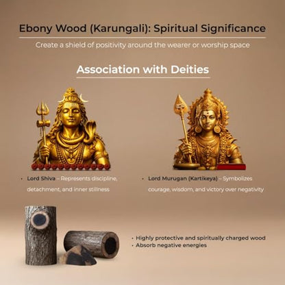 Divine Hindu Authentic Karungali Malai Bracelet for Men & Women | Premium Ebony Wood Spiritual Bracelet | Handcrafted Meditation