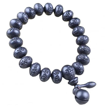 Tibetan Buddhist Mala Buddha Bracelet Natural Wood Bead Bracelet Om Meditation Yoga Prayer Bracelets - color: C, size: 13mm
