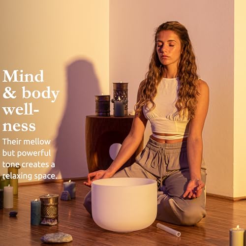 Meinl Sonic Energy Crystal Singing Bowl 3-pc Set with Mallets, High-purity Quartz — for Meditation, ASMR, Sound Therapy, Yoga - size: 10"/12"14", style: G4, E4, C4