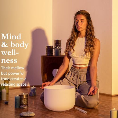 Meinl Sonic Energy Crystal Singing Bowl 3-pc Set with Mallets, High-purity Quartz — for Meditation, ASMR, Sound Therapy, Yoga - size: 10"/12"14", style: G4, E4, C4