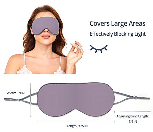 Sleeping Mask 2 Pack, Warm, Cool Double-Sided Use of Sleep Mask, Super Soft Blindfold with Adjustable Strap, Block Out Light, Comfort Sleep Eye Mask for Travel Meditation Nap - color: Purple/Pink + White/Orange