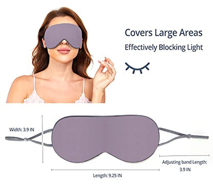 Sleeping Mask 2 Pack, Warm, Cool Double-Sided Use of Sleep Mask, Super Soft Blindfold with Adjustable Strap, Block Out Light, Comfort Sleep Eye Mask for Travel Meditation Nap - color: Purple/Pink + White/Orange