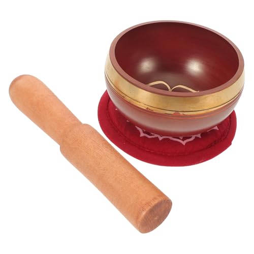 LIOOBO Tibetan Meditation Bowl Set Hand-hammered Copper Sound Bowl with Wooden Mallet and Cushion Pad for Yoga Mindfulness and Relaxation