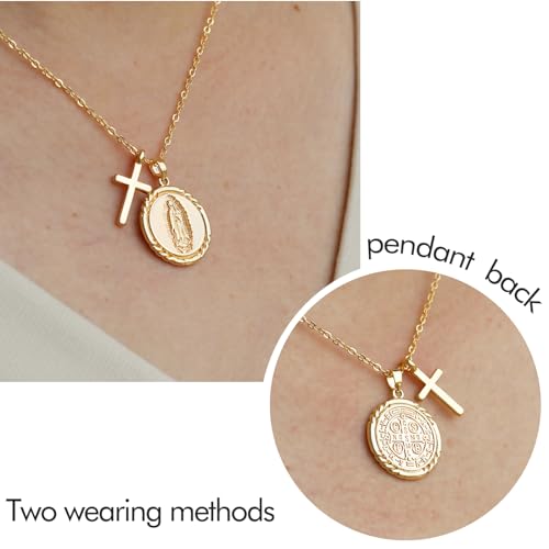 Golden Necklace for Women Virgin Mary Angel Butterfly Necklace Sister New Mom Friendship Necklace Birthday Christmas Gift - style: Virgin Mary
