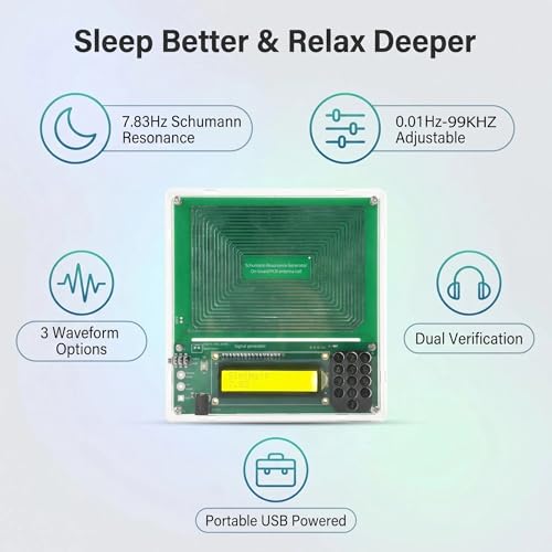 Adjustable Frequency Generator for Healing Schumann Resonance Generator – 7.83Hz Natural Frequency Device for Deep Sleep, Meditation, Yoga 0.01Hz–99999Hz Sound Therapy Tool